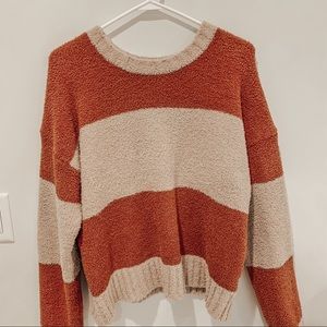 striped tan and orange sweater (size medium)